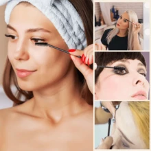 50支/包一次性眉刷，多功能睫毛梳，化妆刷，螺旋眉笔，睫毛嫁接美容工具，赠品，专业化妆刷，全套化妆工具 - 黑色 - 查看 2