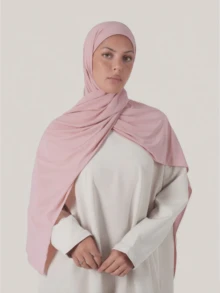 1pc Women's Simple Classic Solid Color Elegant Casual Edged Jersey Hijabs Scarf, Long Scarf Style Turban, Suitable For Daily Life, Outings And Gatherings