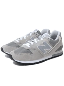 New Balance 女士休闲鞋 轻便缓震透气舒适厚底logo亲肤百搭日常健身通勤下班休闲旅行约会灰色 CM996GR2 - 灰色 - 查看 2