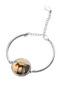 1pc Customized Fashion Open Bangle Bracelet, Featuring Heat Transfer Printed Round Bracelet, Personalized Name Bracelet, Holiday Gift, Daily Wear Jewelry, Accessory, Fashionable Jewelry, Customized Jewelry, High-Quality Printing, Personalized Jewelry, Unisex Bracelet, Men's Accessory, Jewelry Enthusiast - Style 6 - View 6