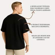 Men's Square Waffle T-Shirt Textured Oversized T-Shirt - 鏽棕色 - 查看 2
