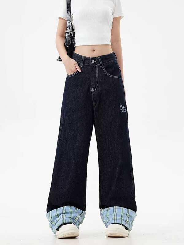 Hong Kong estilo hombres verano nueva personalidad letras jeans hip-hop ins marea alta calle pandilla guapo pantalones