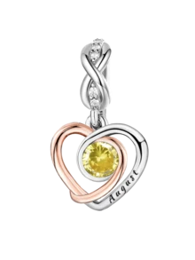 1个925纯银爱心月份吊坠，适合DIY手链，女士饰品 - 銀色 - 查看 23