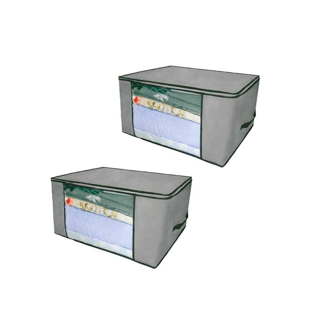 Kit 2 Multipurpose Organizers M 60x45x30 Storage Box Duvet Towel Blanket Clothes - 灰色 - 查看 1