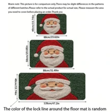 1. 2D圣诞老人地垫，舒适的圣诞老人浴室地垫，是秋冬季家居装饰的完美之选。这些充满节日气氛的圣诞设计以圣诞老人为主题，非常适合圣诞节、万圣节和感恩节。圣诞装饰 | 厨房地毯