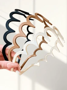 4条波浪齿状发带，宽豹纹印花，简约防滑，男女皆宜，可用于洗脸和护肤，是家居美发的理想配饰。 - 4PCS-A4 - 查看 7