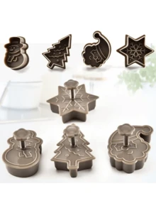 4 件套圣诞饼干模具套装 - 雪人、雪花、圣诞树、圣诞老人图案烘焙模具 - 非常适合节日烘焙、圣诞装饰、圣诞装饰、圣诞睡衣、圣诞礼物、圣诞装饰