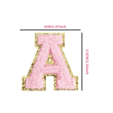 Self-Adhesive Patches In The Shape Of 26 Letters; DIY Patterns; Suitable For Water Cups, Jeans, Jackets, Backpacks(The Heart Shape Is The Ironing Style) - Pink - View 6