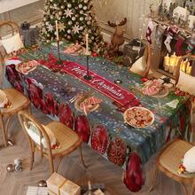 1/20pcs Christmas Tablecloth, Warm And Festive Christmas Ball Pattern Tablecloth, Happy Theme, Christmas Decoration, Suitable For Restaurants, Kitchens, Holiday Parties, Perfect For Home Decoration, Merry Christmas - Multicolor - View 7