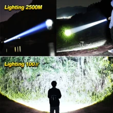10000 Lumens Super Bright LED Flashlight, Rechargeable Type-C Interface, Outdoor Ultra Bright Long Range Tactical Flashlight, Waterproof Safety Lighting, Adjustable Zoom, Suitable For Fishing, Hunting, Hiking, Cycling, Mountaineering, Emergency Operations And More