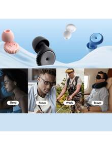 Tapones para los oídos, set de 3 piezas para dormir y reducir el ruido (1 par de tapones + 2 pares de puntas para los oídos), artículos esenciales para volver a la escuela y viajes, tapones para los oídos suaves para conciertos, tapones reutilizables para reducir el ruido, protección auditiva de silicona para el trabajo y los viajes, regalos de Navidad para hombres y mujeres