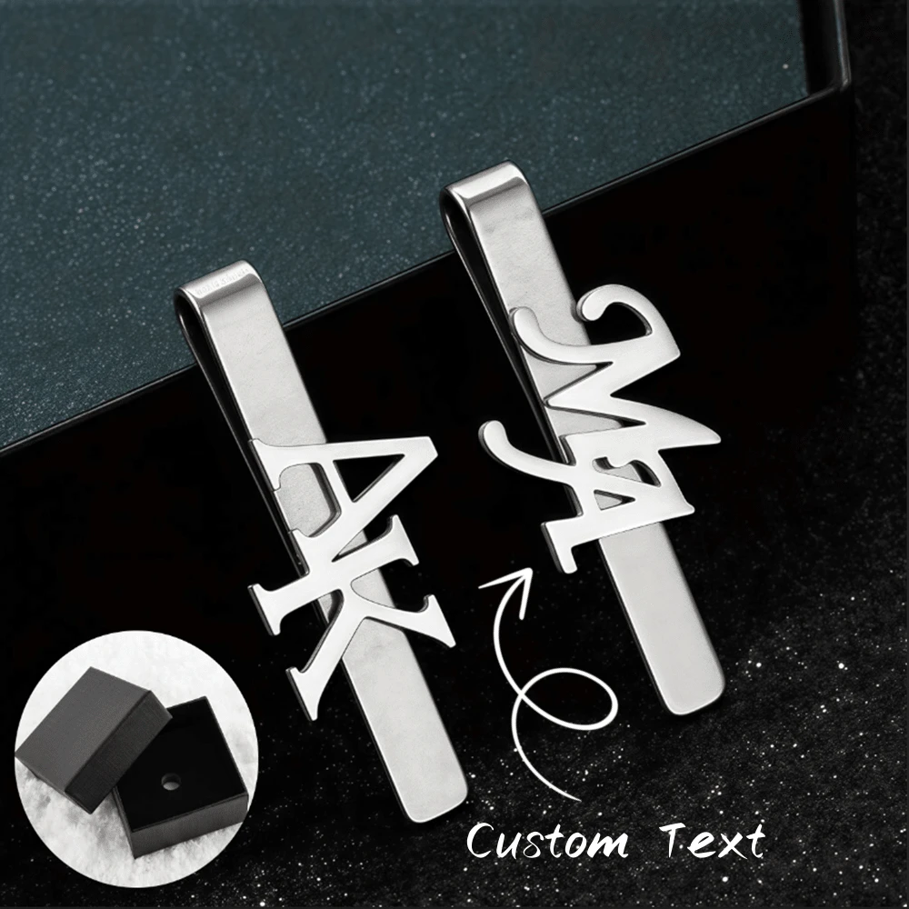 1pc Stainless Steel Tie Clip, Personalized Initial Tie Clip, Unique Men's Accessories, Perfect For Husband Wedding And Best For Man Gifts, Best Graduation Gifts, Father's Day Gifts,Christmas Present. - Multicolor - View 1