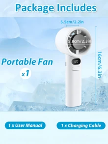 Handheld High-Speed Portable Fan – USB Rechargeable Electric Fan With Digital Display. Supports 120 Infinitely Adjustable Speeds, Ideal For Camping, Travel, Home And Office. Compact, Easy To Carry, Delivers Strong Airflow For Instant Cooling Anywhere. - 多色 - 查看 2