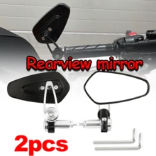 2pcs Motorcycle Bar End Mirrors - 7/8" (22mm),Made Of  High Quality Aluminum,Which Are More Secure Than Ordinary Mirrors,High-Definition Glass Is Soft And Not Dazzling,Easy To Install,360 Degree Free Adjustment Flexible Adjustment ,For Suzuki,  For H-Onda,  For Kawasaki,  For Y-Amaha, Etc(Black) - 黑與白 - 查看 12