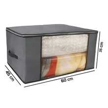 Kit 2 Multipurpose Organizers M 60x45x30 Storage Box Duvet Towel Blanket Clothes - 灰色 - 查看 2