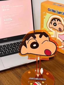Crayon Shin-Chan, Acrylic Multi-Functional Stand, Orange Playful Design, Desktop Stand, Organization Helper, Home Decor, Office Decor, Cartoon Character Display, Robust Acrylic, Phone Holder, Tablet Holder, Anime Fan Gift, Desk Accessory, Decorative Stand, Workspace Essential