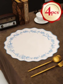 1-100pcs Embroidered Floral Fabric Placemats, Easy To Clean, Wipe-Able, Non-Slip, Suitable For Dining Table, Holiday, Wedding, Party Decoration, Applicable For Home, Restaurant, Dining Room Decor, Home Goods - Multicolor - View 10