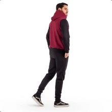 Sweatshirt And Pants Set With Pocket Unisex Tracksuit Kit - 紫紅色 - 查看 3