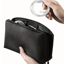 Inner Bag, Storage Bag, Black Digital Organizer, Gray Digital Organizer, Sports Camera, Photography Accessories, USB Flash Drive, Charging Cable, Classified Storage, Travel Portable Bag - 黑色1個裝 - 查看 7