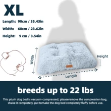 1PC Washable Plush Pet Crate Bed For Dog Anti-Slip Pet Mat Bed For Cat Fluffy Comfy Pet Sleeping Mat For Large, Jumbo, Medium, Small Dogs Breeds - Light Grey - View 15