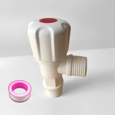 G1/2 Universal Plastic Angle Valve, Faucet Connector, Plastic Faucet Wall-Mounted Washing Machine Quick-Open Water Outlet, For Household And Rental Use, Suitable For European And American Threads