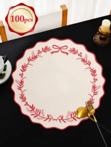 1-100pcs Embroidered Floral Fabric Placemats, Easy To Clean, Wipe-Able, Non-Slip, Suitable For Dining Table, Holiday, Wedding, Party Decoration, Applicable For Home, Restaurant, Dining Room Decor, Home Goods - Multicolor - View 38