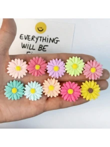 2/5/8/10pcs Multicolor Small Daisy Fridge Magnets, Magnetic Whiteboard Decor, Cute Plant Decorative Magnets For Home Decor And Creative Gifts