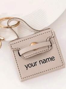 1pc Customized Rectangular Keychain - Personalized Name Engraved PU Leather Keyring, Multi-Color Options, Ideal For Valentine's Day Gift, Lipstick Holder, Car Key Accessory, Christmas Gift, Halloween Gift - Style 5 - View 14