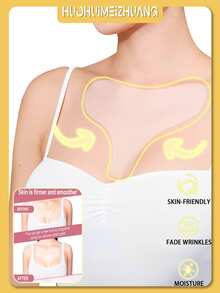可重复使用胸垫硅胶透明去除贴片面部皮肤护理胸垫美容和个人护理工具亲肤胸部皱纹贴片，自粘式隔夜胸部贴片，使您的皮肤焕发活力 - 减少女性和女孩的衰老迹象
