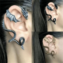 1 件哥特式复古创意龙形波西米亚风格耳环，独特的女士派对礼物 - 左耳 1 - 查看 12