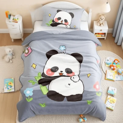 Nueva manta de franela para niños con diseño de dibujos animados: suave para la piel, abrigadora, ideal como manta para niños, manta para siestas en guardería y usable durante las cuatro estaciones