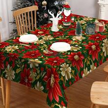 1/20 piezas Mantel navideño, mantel con diseño impreso de flores rojas, decoración de mesa y el regalo perfecto para amigos, adecuado para uso en el hogar, cocina, terraza de restaurante, interior y exterior durante la temporada navideña