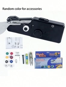 طقم ماكينة خياطة محمولة باليد مع 36 بكرة ، كهربائية ويدوية لل- DIY والملابس والسفر ، تشمل ملحقات بألوان عشوائية ، مدبب خياطة محمول صغير ، ماكينة خياطة صغيرة للمبتدئين والسفر ، أداة تطريز وخياطة متعددة الاستخدامات ، متوفرة بألوان متعددة للاختيار منها