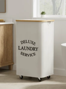 60L/65L/100L/110L Wheeled Bamboo Laundry Basket With Lid - Includes Removable Laundry Bag, Foldable Dirty Clothes Basket With Handle, Extra Large Capacity Dirty Clothes Hamper, Collapsible Fabric Laundry Basket, Home Laundry Storage Bin - Multicolor - View 10