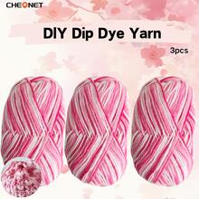 3 团柔软渐变色纱线，钩针和针织纱线，适合日常 DIY 钩针和针织毛衣、围巾、帽子、DIY 工艺品，50 克 * 3，适合初学者