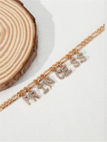 1 Pc Fashion Style PRINCESS English Alphabet Pendant Necklace Women's Party