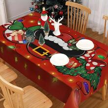 1/20 Stücke Weihnachtstischdecke, interessantes und einzigartiges Muster Tischdecke, fröhliche Weihnachtsatmosphäre Dekoration, geeignet für Partydekorationen, Küche Esszimmertisch Zuhause, Heimdekoration, schafft eine komfortable und exquisite fröhliche Atmosphäre - Verschiedenfarbig - Übersicht 1