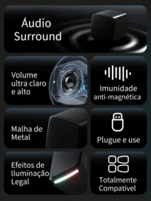 Powerful 60w RGB Multimedia Gamer Speaker For PC - màu đen - Xem 8