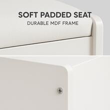 White Padded Vanity Stool • Compact Makeup Bench For Bedroom & Dorm - 白色 - 查看 2