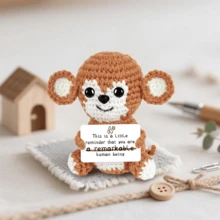 1pc Handmade Crocheted Desktop Decor Figurine - Cute Monkey Animal Shaped, Ideal Birthday Gift For Best Friend, Girlfriend, Sister, Mom, Grandma, Coworker, Family, Positive Emotion Support, Creative Party Favor, Halloween, Christmas