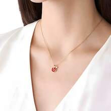 1 Pc Stylish & Retro-Style Red Copper Collarbone Chain 925 Silver Pendant Necklace For Women, A Personalized EMPORIO ARMANI Stainless Steel Rose Gold Necklace. Suitable For Individual Wear, Daily Use, And Shirt Matching. The Ideal Gift Choice