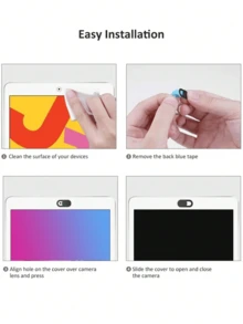 6pcs Camera Cover Slide, Privacy Protection Sticker For Smartphone, Laptop, Tablet, PC, Camera Lens - Adhesive, And Stylish - Black - View 9