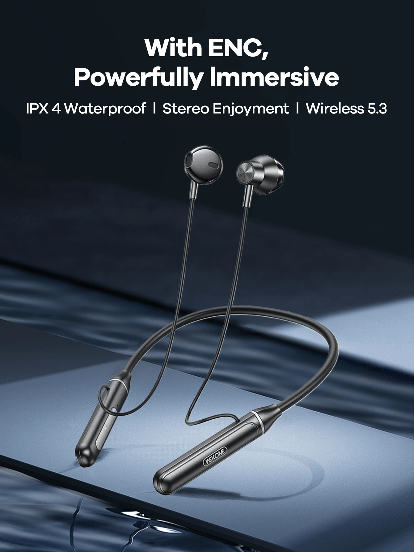 REMAX Newest Sport Earphones Wireless Touch Control, Support TF Card, Neckband Headphone, Hands-Free Music & Calls Bluetooth Earphone, Waterproof/Compact, For Sport, Running, Workout, Driver, 20H Play Time, Black/Blue/White