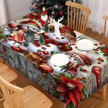 1/20 pièces Nappe de Noël, bonhomme de neige mignon, nappe à motif floral de Noël, convient pour la décoration de table de fête de Noël, décoration de table de cuisine de carnaval, cadeau, décoration de vacances, décoration de chambre, décoration de scène, décoration de Noël