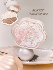 COLORROSE 哑光珠光粉轮廓调色板，轻盈、光滑、天鹅绒般的质地，带镜子，瘦脸鼻，自然渐变，古铜色轮廓和荧光笔一体式调色板 - CR727 - 查看 7