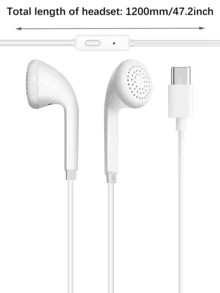 Căști cu fir de tip C, căști intraauriculare USB C, căști audio, apeluri electronice și muzică, bas stereo intraauricular pentru căști iPad/PC