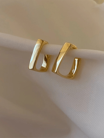 New Geometric U-Shaped Earrings, Fashionable Minimalist Luxurious Elegant Earrings, Chic Earrings For Women