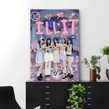 Framed 1pc  Girls Poster - Pastel Pink & Blue K-Pop Inspired Wall Decor With Hearts & Stars - Canvas Print For Bedroom, Living Room, Office - Teen Girls Birthday Gift - Easy Hang Needed,Bedroom Artwork, Kpop Aesthetic, Modern Look - Framed(框架) - 查看 2