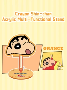 Crayon Shin-Chan, Acrylic Multi-Functional Stand, Orange Playful Design, Desktop Stand, Organization Helper, Home Decor, Office Decor, Cartoon Character Display, Robust Acrylic, Phone Holder, Tablet Holder, Anime Fan Gift, Desk Accessory, Decorative Stand, Workspace Essential