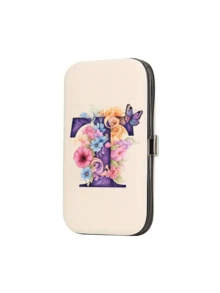 7件套蝴蝶花朵印花旅行美甲套装，彩色蝴蝶花朵A-Z字母，大容量指甲护理收纳盒，不锈钢工具，超锋利防溅指甲钳套装，经典设计指甲钳盒，适合移动美容、旅行、户外、寄宿学校和家庭使用。 - 彩色 - 查看 20